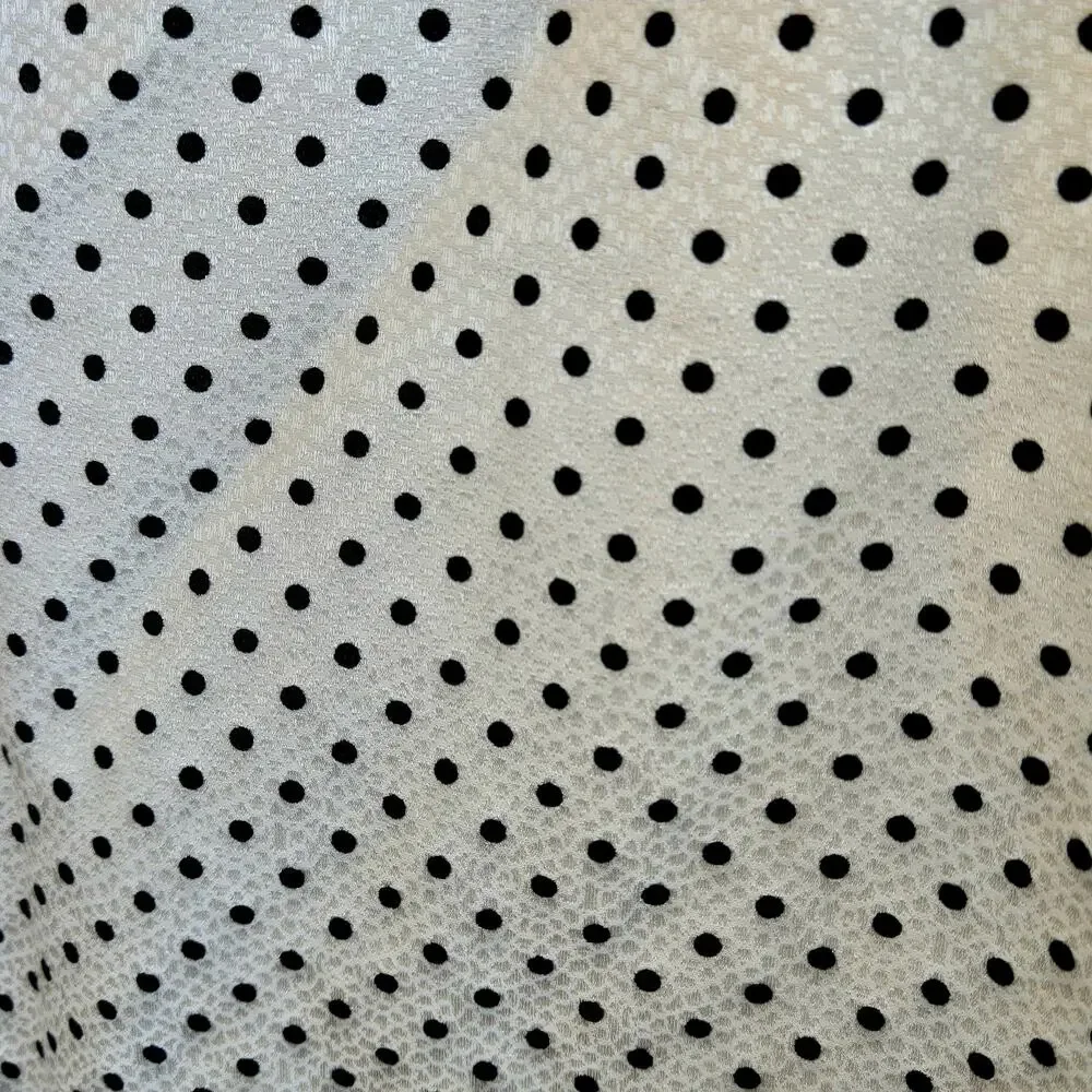Size US 10 – Escada Cream & Black Polka Dot Silk-Blend Pencil Skirt
